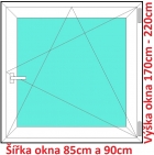 Plastov okna OS SOFT rka 85 a 90cm x vka 170-220cm